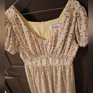 JessaKae Floral Print Dress - Cream and Multicolor